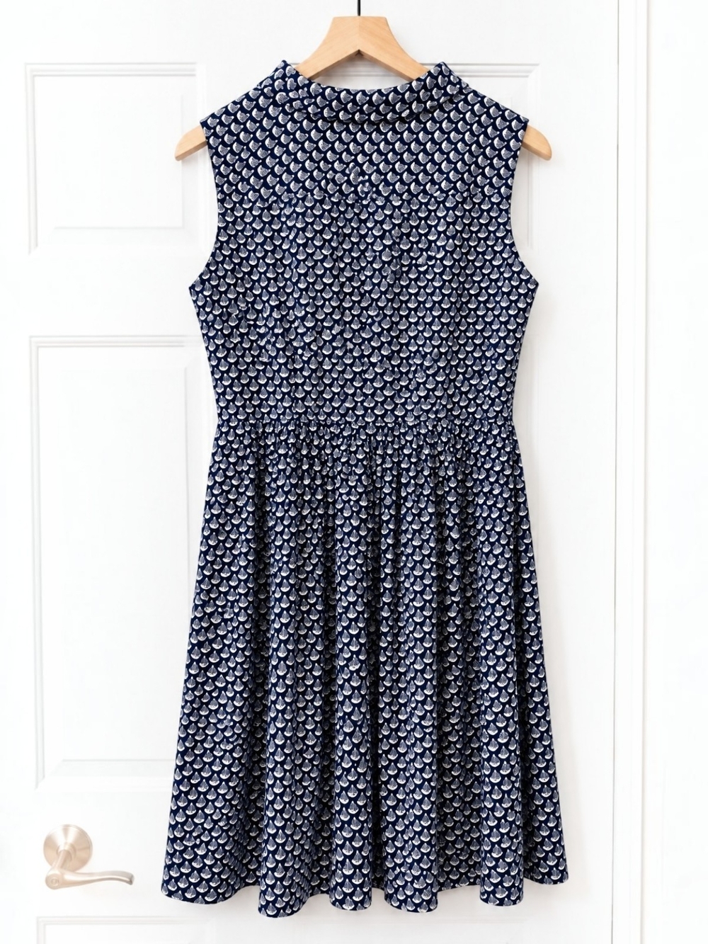 Charter Club Navy and White Sailboat Pattern Dress - Picture 2 of 4